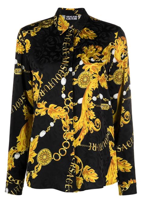 Black Logo Couture print shirt- women VERSACE JEANS COUTURE | 75HAL201NS289G89